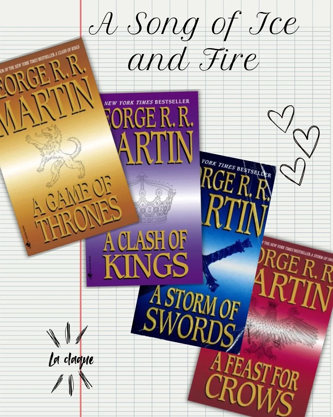 Un de mes plus gros coup de cœur de toute ma vie de lectrice : A song of Ice and Fire de George R R Martin.