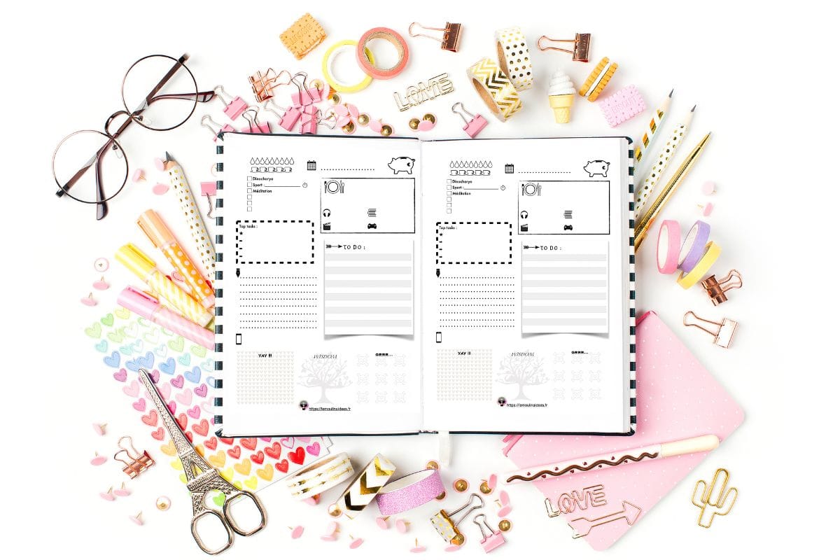 PDF à imprimer pour faire son agenda planner DIY prêt à remplir