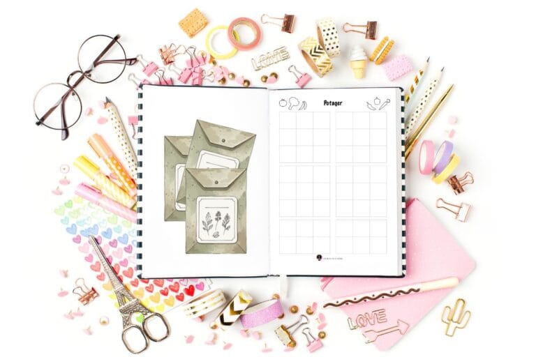 PDF gratuit à imprimer pour faire le plan de son potager dans un bullet journal