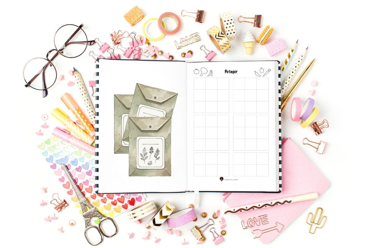 PDF gratuit à imprimer pour faire le plan de son potager dans un bullet journal