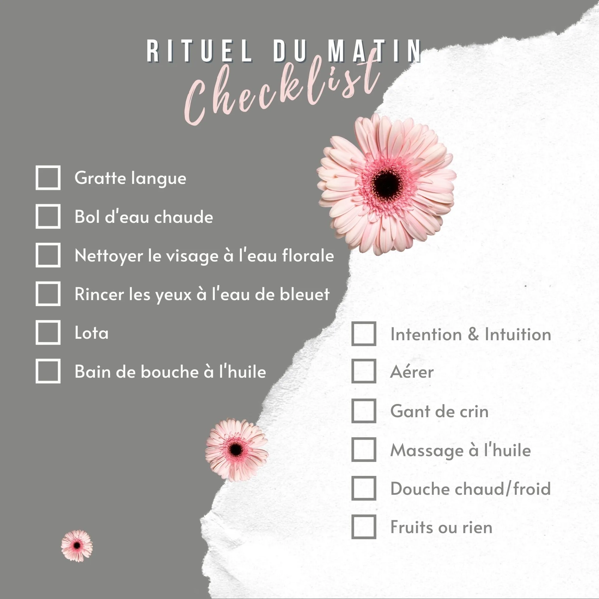 checklist d'idées bien-être pour son rituel du matin