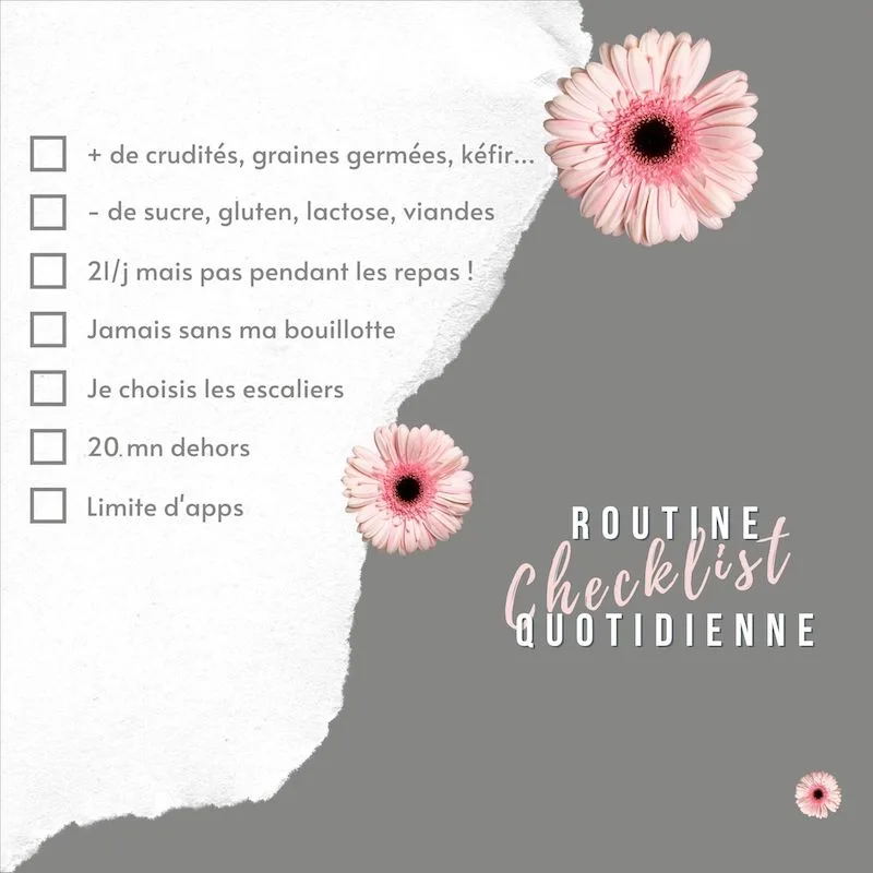 checklist de bonnes habitudes quotidiennes